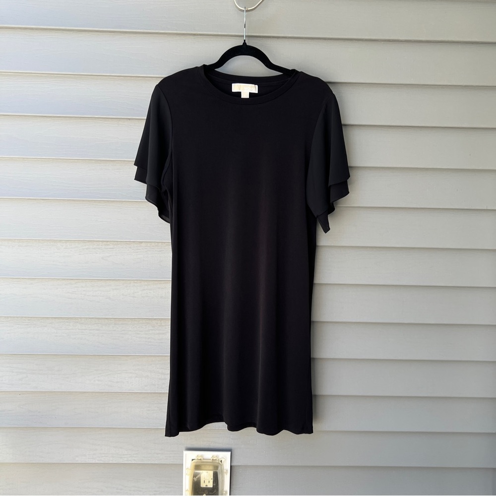 Michael Kors Fluttery Sleeves Relax Fit Dress Blouson Women's Size M Black